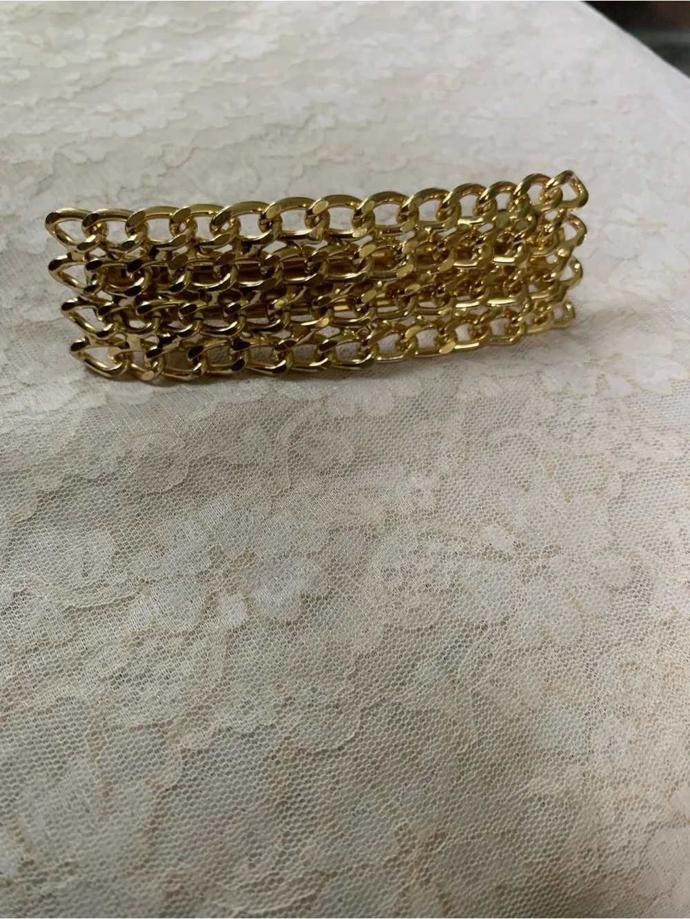 Gold Chain Link French Barrette Hair Clip | Statement Hair Accessory Curb Chain
